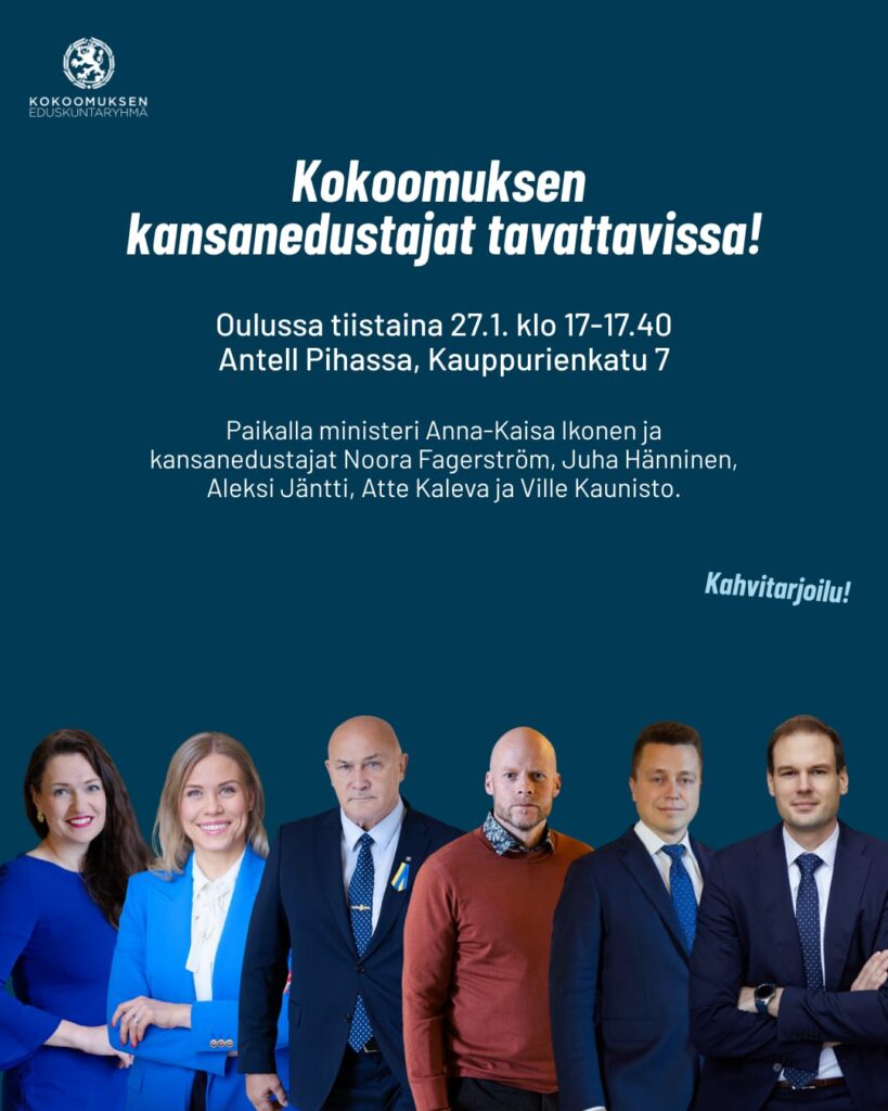 Kokoomuksen eduskuntaryhmä kiertää Oulun vaalipiirissä.